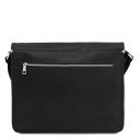 TL Messenger Two Compartments Leather Shoulder bag - Large Size Black TL142430