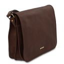 TL Messenger Bolso en Piel con Bandolera 2 Compartimentos - Modelo Grande Marrón oscuro TL142430