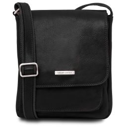 Jimmy Bolso Para Hombre en Piel con Bolsillo Delantero Negro TL141407