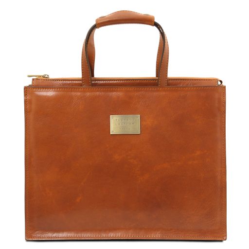 Palermo Borsa da Lavoro da Donna in Pelle 3 Scomparti Miele TL140538