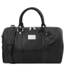 TL Voyager Sac de Voyage en Cuir Avec Poche à L'arrière - Petit Modèle Noir TL141250