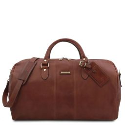 Lisbona Travel Leather Duffle bag - Large Size Brown TL141657