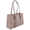 TL Bag Schultertasche aus Leder Hell Taupe TL142037