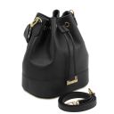 Panarea Sac Seau Pour Femme en Cuir et Elégant Portefeuille en Cuir Entièrement Zippée Noir TL142443