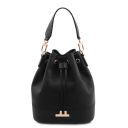 Maddalena Borsa Secchiello in Pelle ed Esclusivo Portafogli in Pelle zip Around Nero TL142444