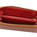 Maddalena Bolso Cubo Secchiello en Piel y Elegante Cartera en Piel con Cremallera en el Contorno Cognac TL142444