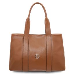 Callie Schultertasche aus Weichem Leder Cognac TL142415