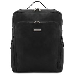 Bangkok Leather Laptop Backpack - Large Size Black TL142336