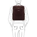 Bangkok Leather Laptop Backpack - Large Size Темно-коричневый TL142336