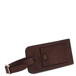 Matte Leather Luggage tag Dark Brown TLTAGMATTE