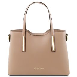 Olimpia Sac Cabas en Cuir - Petit Modèle Taupe clair TL141521