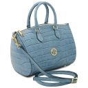 Layla Bolso a Mano en Piel Efecto Coco Azul claro TL142398
