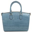 Layla Bolso a Mano en Piel Efecto Coco Azul claro TL142398