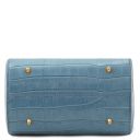 Layla Croc Print Leather Duffle bag Light Blue TL142398