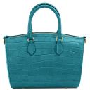 Layla Sac à Main en Cuir Effet Croco Turquoise TL142398