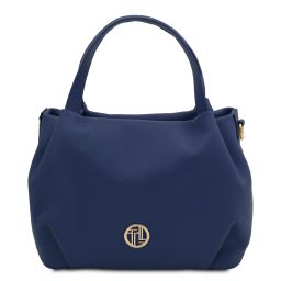 Nora Sac à Main en Cuir Souple Bleu foncé TL142372