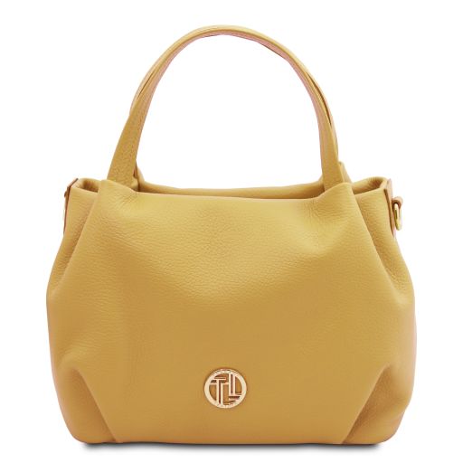 Nora Borsa a Mano in Pelle Morbida Giallo pastello TL142372