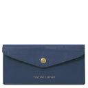 Portefeuille Enveloppe en Cuir Bleu foncé TL142322