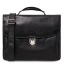Alessandria TL SMART Multifach-Notebooktasche aus Leder Schwarz TL142067