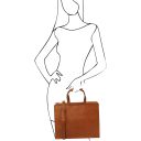 Palermo Leather Briefcase 3 Compartments for Women Natural TL142452
