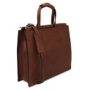 Palermo Leather Briefcase 3 Compartments for Women Brown TL142452