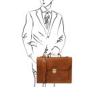 Cremona Leather Briefcase 3 Compartments Телесный TL142448