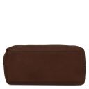 Smarty Reise- Kulturtasche aus Leder - Gross Dunkelbraun TL141219