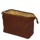 Smarty Leather Toiletry bag - Large Size Brown TL141219