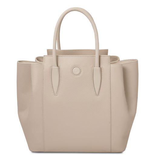 Tulipan Borsa a Mano in Pelle Beige TL141727