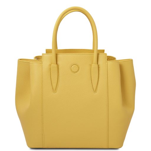 Tulipan Leather Handbag Pastel yellow TL141727