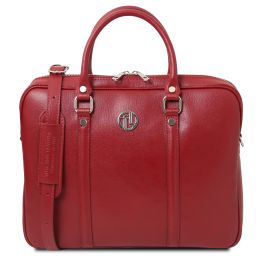 Prato Borsa Porta Computer da Donna in Pelle Saffiano Rosso TL142453