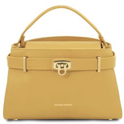 Maisy Leather Tote Pastel yellow TL142455