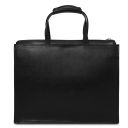 Palermo Serviette en Cuir Saffiano Avec 3 Compartiments Noir TL141369