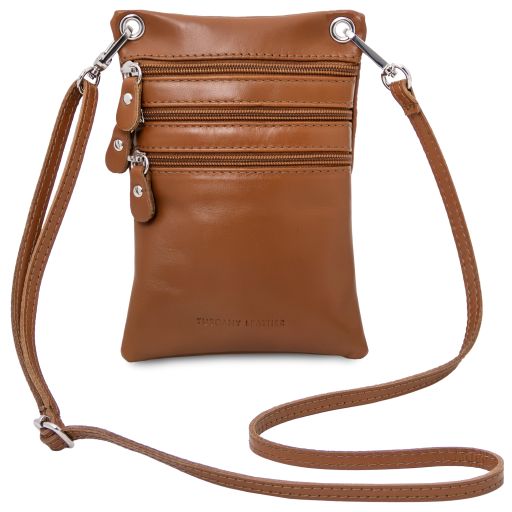 TL Bag Сумка-мини через плечо из мягкой кожи Коньяк TL142432