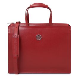Palermo Borsa da Lavoro in Pelle Saffiano da Donna 3 Scomparti Rosso TL141369