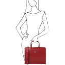 Palermo Porta Folios de Señora en Piel Saffiano 3 Compartimentos Rojo TL141369