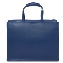 Palermo Serviette en Cuir Saffiano Avec 3 Compartiments Bleu foncé TL141369