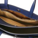 Palermo Serviette en Cuir Saffiano Avec 3 Compartiments Bleu foncé TL141369