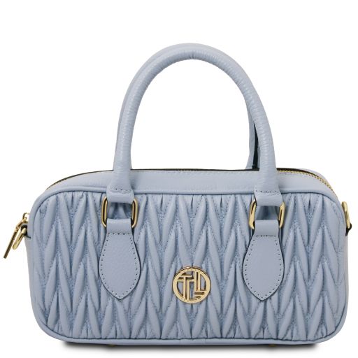 Mousse Borsa a Mano in Pelle Celeste TL142447