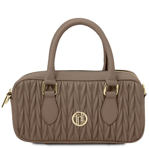 Mousse Leather Handbag Taupe TL142447