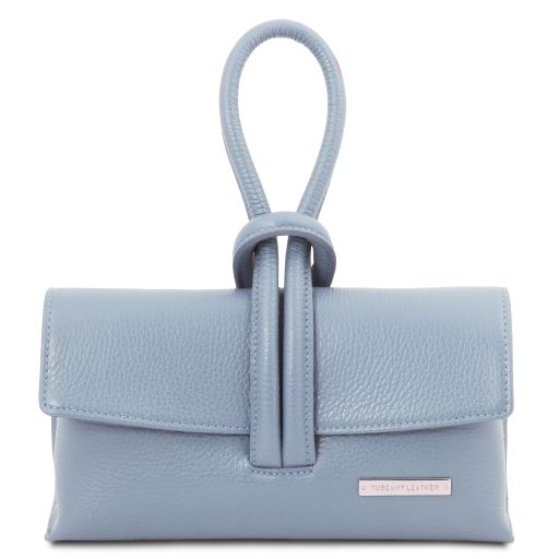 TL Bag Pochette in Pelle Celeste TL141990
