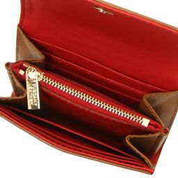 Diana Exclusive Leather Wallet - Small Size Коньяк TL142437