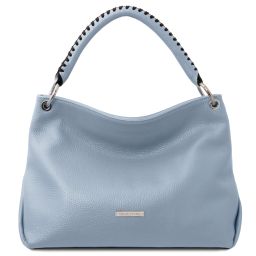TL Bag Borsa a Spalla in Pelle Morbida Celeste TL142087