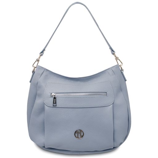 Brenda Borsa a Spalla in Pelle Morbida Celeste TL142450