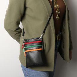 TL Bag Mini Schultertasche aus Weichem Leder Schwarz TL142431