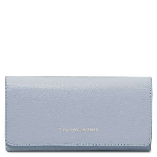 Iside Esclusivo Portafogli in Pelle - Misura Grande Celeste TL142434