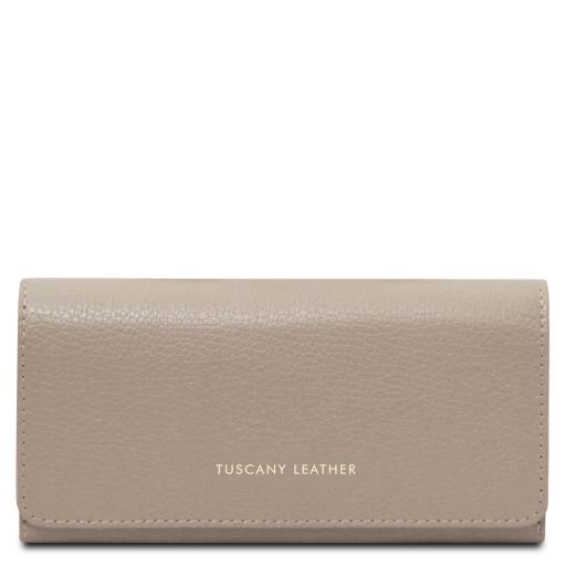 Iside Elégant Portefeuille en Cuir - Grand Modèle Taupe clair TL142434