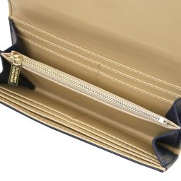 Iside Elegante Cartera en Piel - Modelo Grande Azul oscuro TL142434