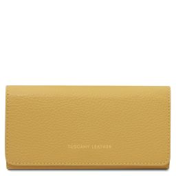 Iside Elegante Cartera en Piel - Modelo Grande Amarillo pastel TL142434