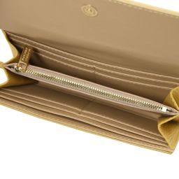 Iside Exclusive Leather Wallet - Large Size Pastel yellow TL142434